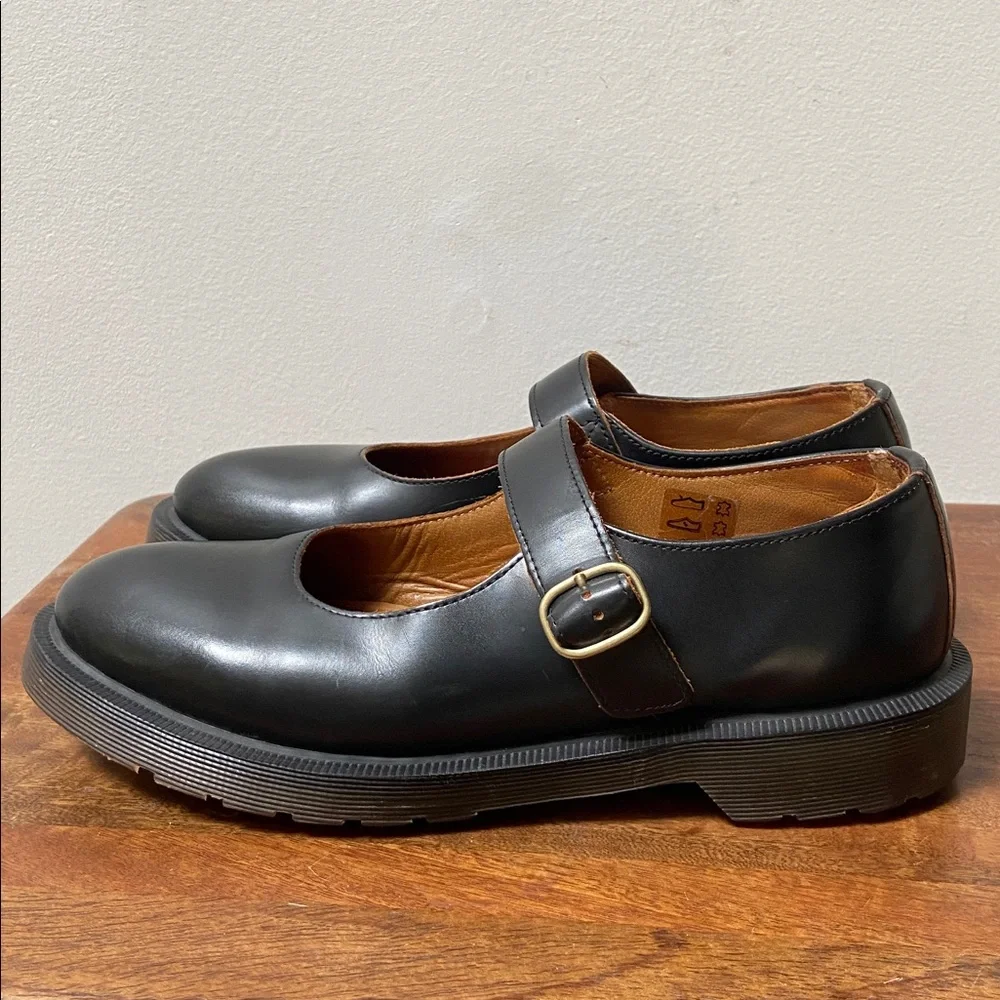 Dr. Martens Vintage Indica Black Mary Jane Leather Shoes - Picture 2 of 10